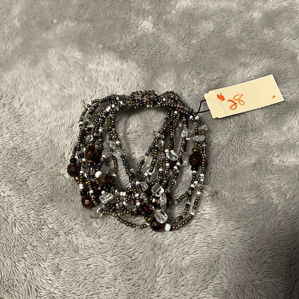 NEW Brown Multi-strand Beaded Bracelet